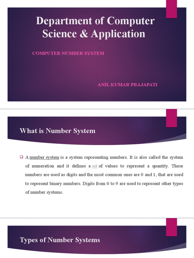 Department of Computer Science & Application | PDF | Decimal | Computer ...