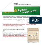 Speci Ed Conditions Imposed On Inbound Travellers Who Have Visited Speci Ed Places (Cap.599H)