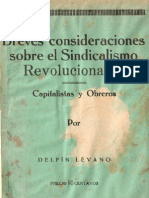 Delfin Levano Consideraciones Sobre El Sindicalismo Revolucionario