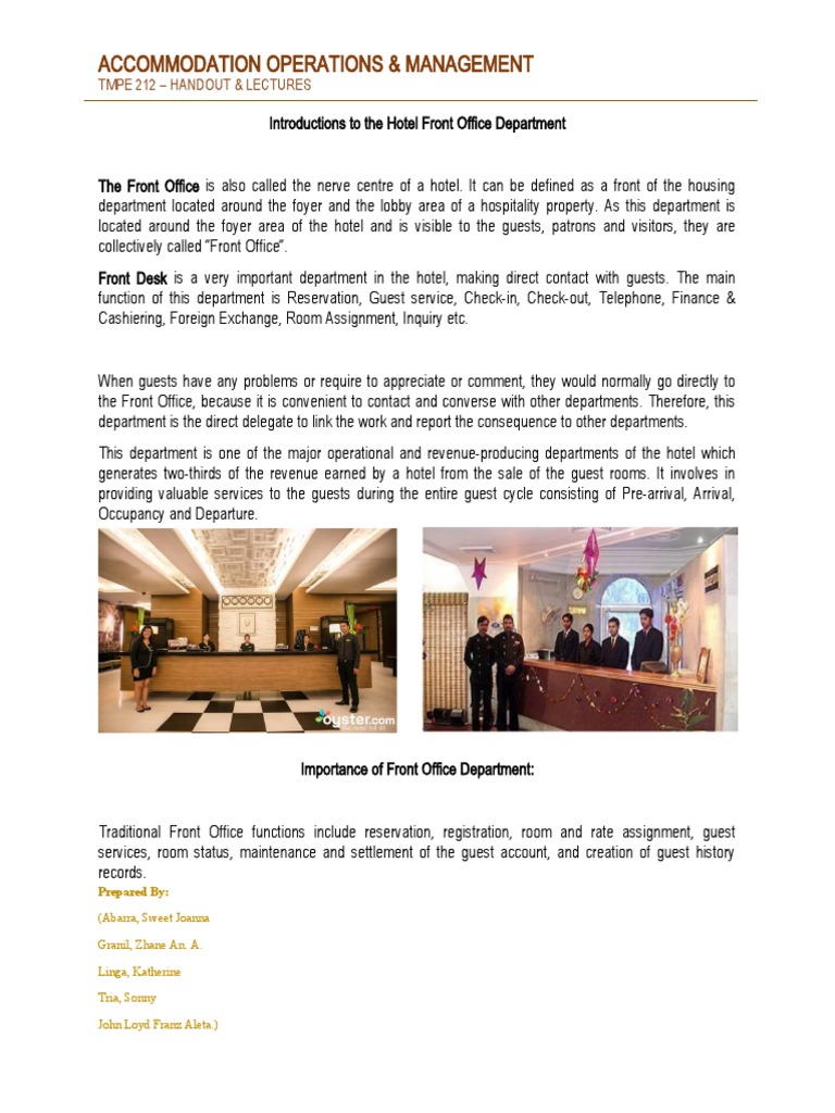 Hotel Front Office Essentials | PDF | Career & Growth | Business