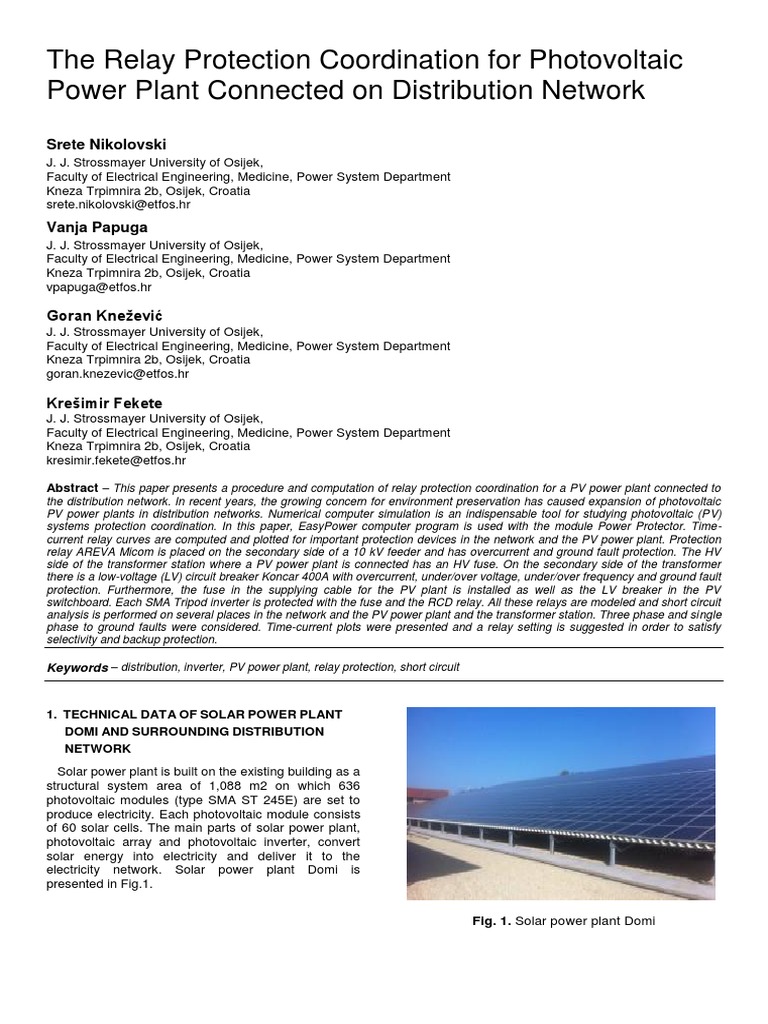 The Relay Protection Coordination For PH | PDF | Electrical Substation ...