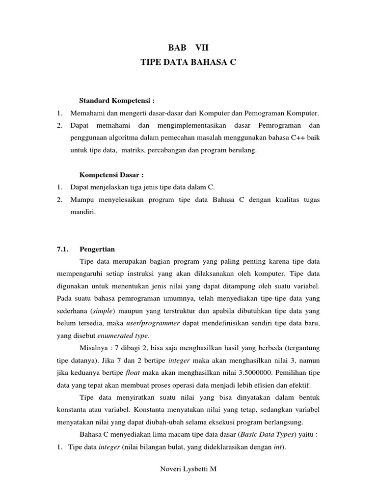 Bab7 Tipe Data Final | PDF