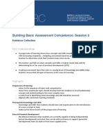 Building Basic Assessment Competence: Session 3: Evidence Collection