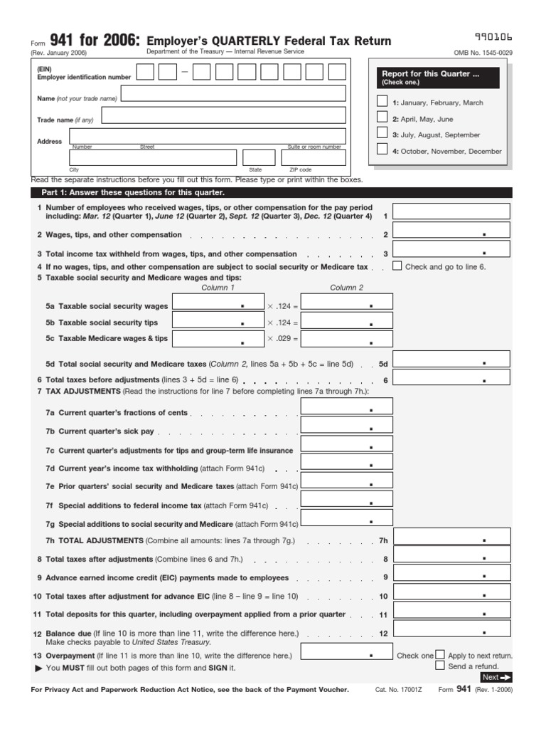 US Internal Revenue Service: f941 06 | PDF