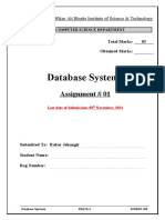 Database Systems: Assignment # 01