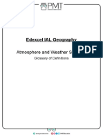 Glossary of Definitions - Atmosphere and Weather Systems - Edexcel Geography IAL