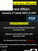 Pakistan Current Affairs January 2021 Summary