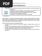 Chapter 3 - Advanced Word Processing Skills