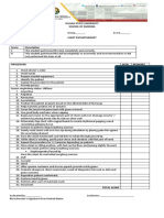 Chest Physiotherapy Checklist