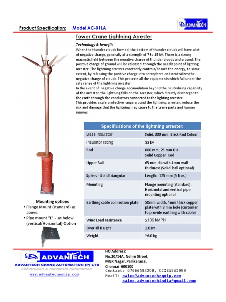 Lightning Arrester Specification