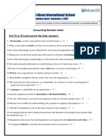 Accounting Sheet Answer Key