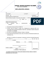 Declaración Jurada: Universidad Nacional "Micaela Bastidas" de Apurímac