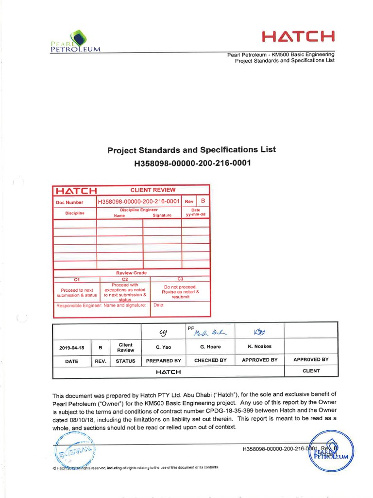 Attachment 01-Project Standards & Specifications-Pearl | PDF ...