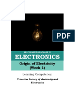Electronics: Origin of Electricity (Week 1)