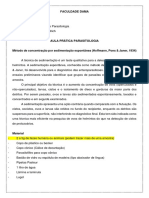 Método de concentração por sedimentação espontânea para detecção de parasitas em amostras fecais