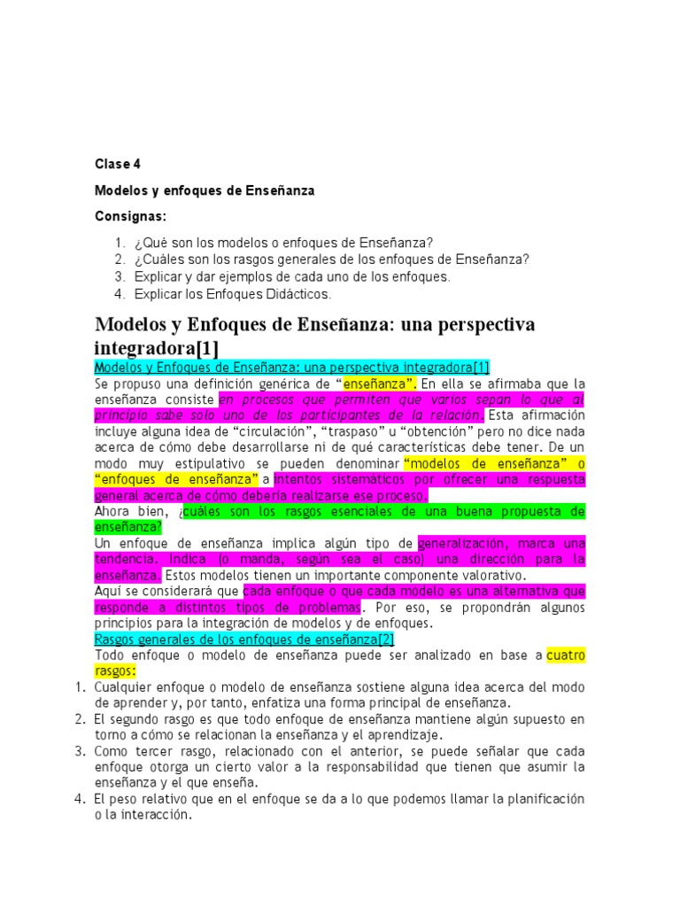 Enfoques Modelos de Ensen Anza | PDF | Plan de estudios | Aprendizaje