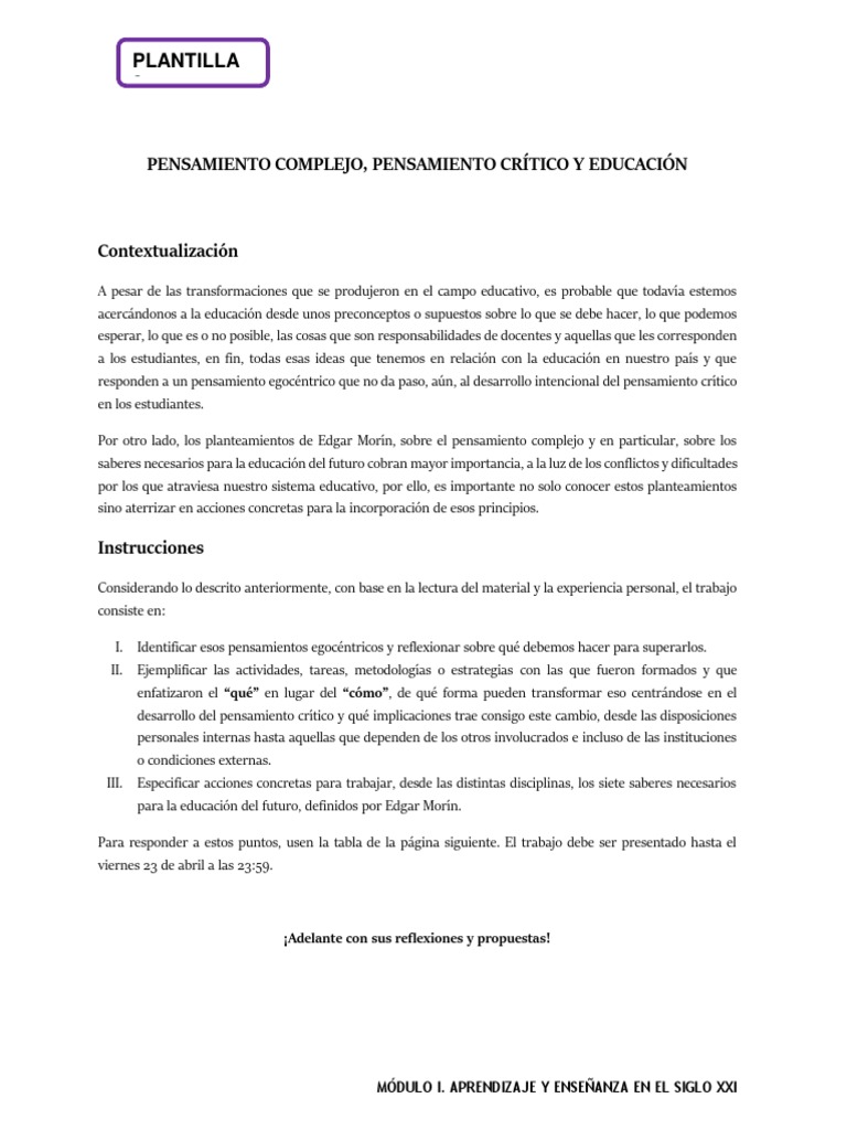 Desarrollo del pensamiento crítico en educación | PDF | Conocimiento ...