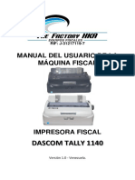 Manual de Usuario TALLY 1140 1.0 Tipo Cuadernillo