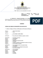Código de Obras Do Município de Bayeux-PB - Lei Complementar Nº 03 - 2007