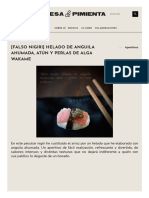 (Falso Nigiri) Helado de Anguila Ahumada, Atún y Perlas de Alga Wakame - Fresa y Pimienta