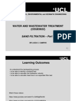 Water and Wastewater Treatment (CEGE0022) : Sand Filtration - Part 2