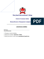 Maryland International College: School of Graduate Studies Human Resource Management Assignment (50%)