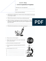 Unit 2.1 Levels of Organization of Organisms