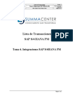 Transacciones Tema 6 - S4HANA PM (Integraciones SAP S4HANA PM)