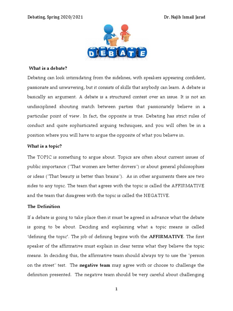 Introduction to Debating Skills | PDF | Communication | Cognition