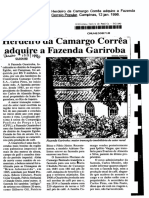 REI, Gilson. Herdeiro Da Camargo Corrêa Adquire A Fazenda Guariroba. Correio Popular, Campinas, 12 Jan. 1996