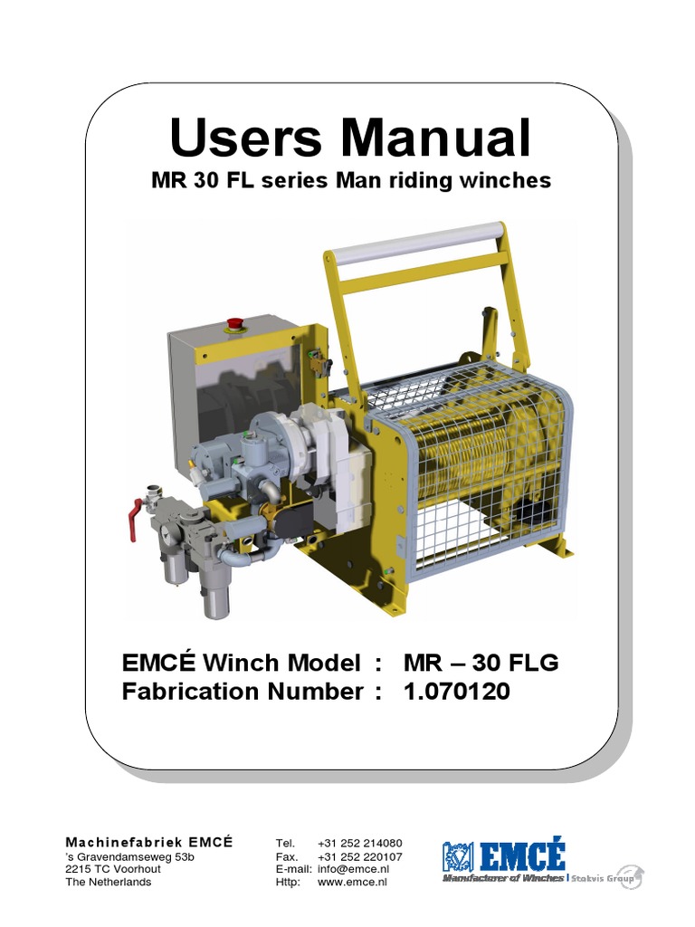 MR 30FLG - Manrider Winch User Manual | PDF | Rope | Brake