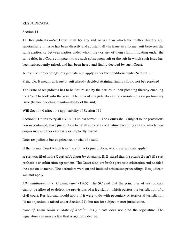 Understanding Res Judicata in Law | PDF | Lawsuit | Res Judicata