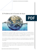 Escasez de Agua, Crisis de Agua, Educacion Ambiental