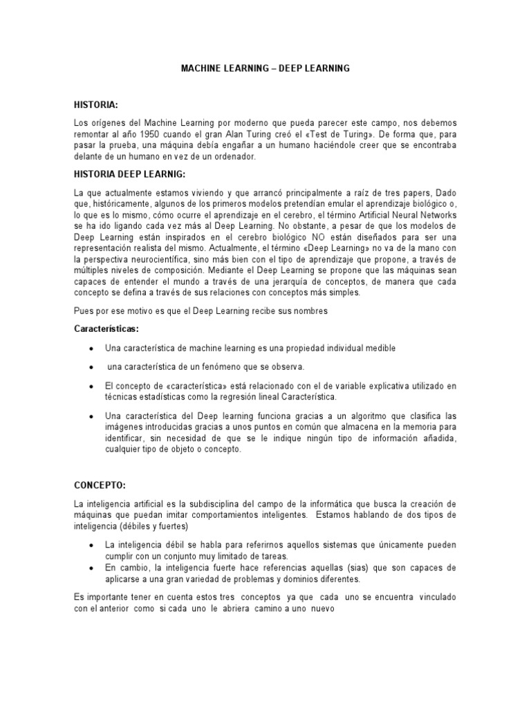 Introducción a Machine Learning y Deep Learning | PDF | Aprendizaje ...