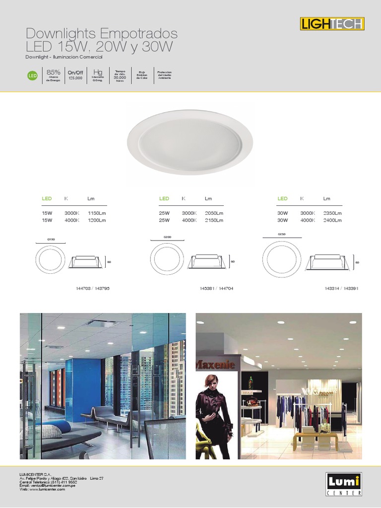 Ficha Tecnica Luminaria LED PDF