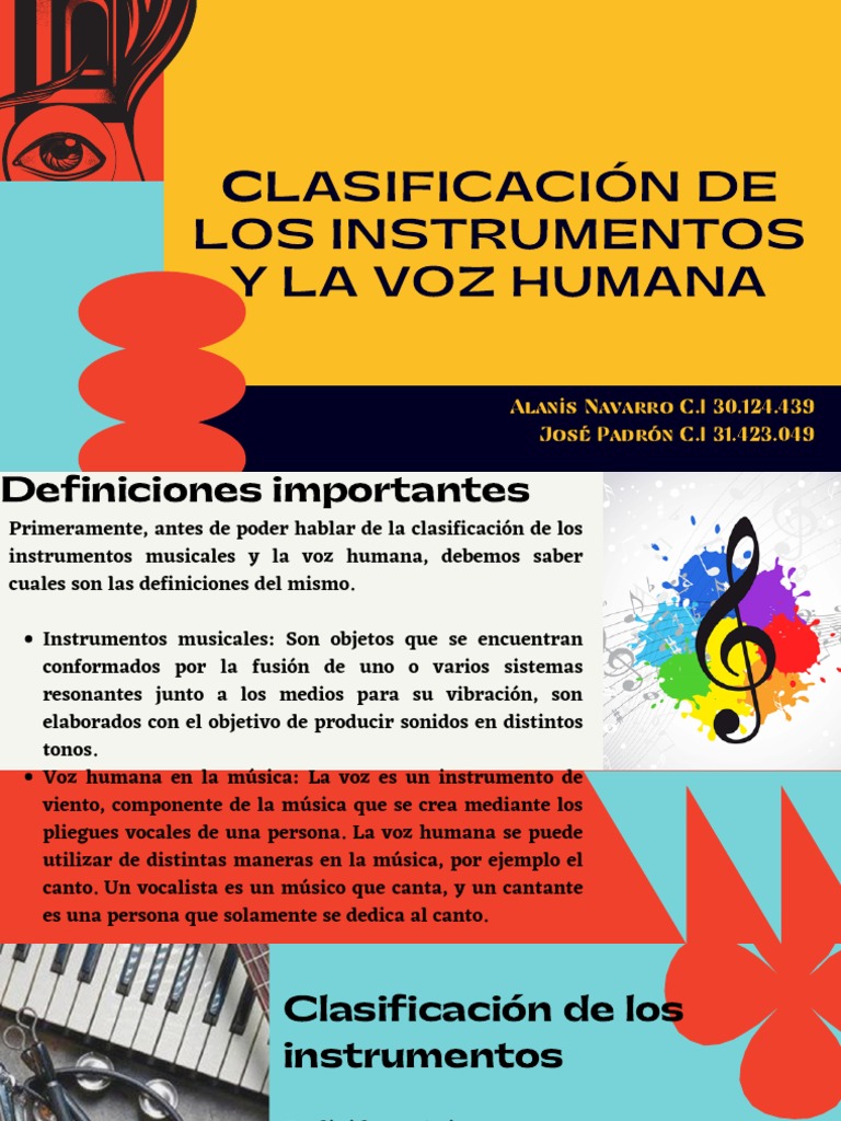 Clasificación de Los Instrumentos y La Voz Humana | PDF | Instrumentos ...