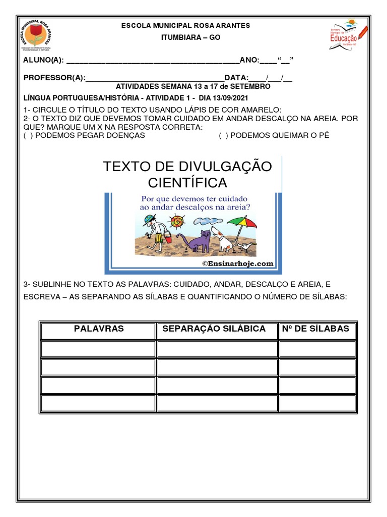 TEXTO E PROVA ON LINE ATIVIDADE 13