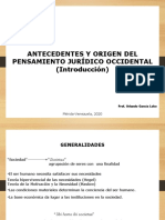 Antecedentes y Orígen Del Pensamiento Jurídico Occidental 1