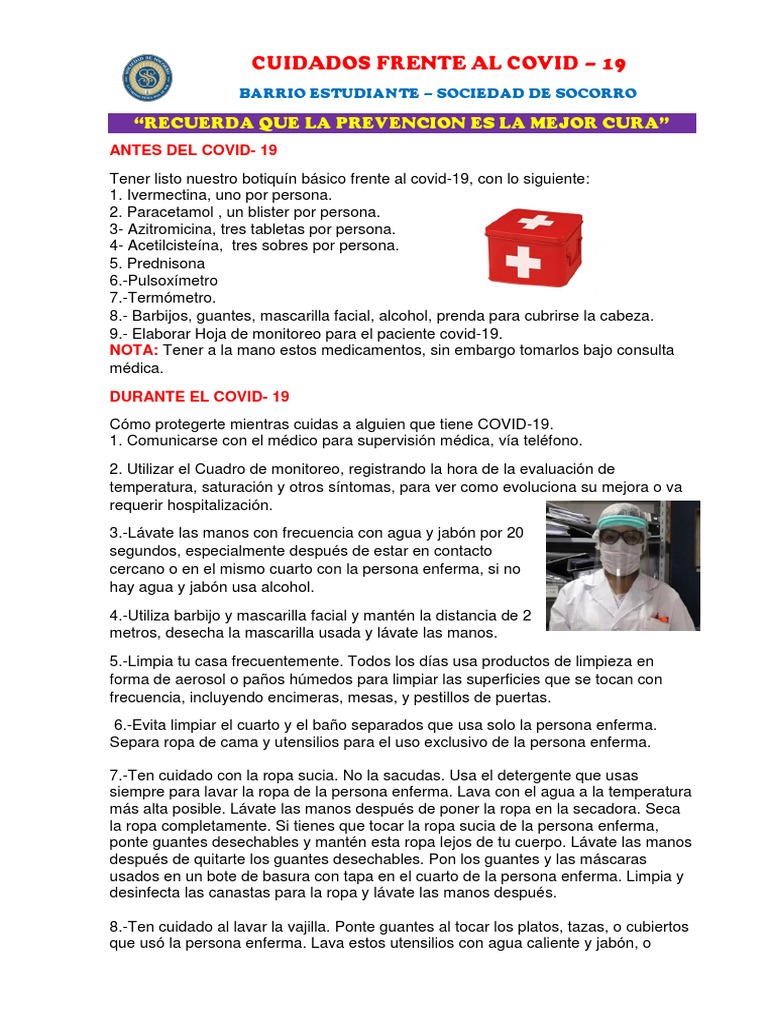 Cuidados Frente Al Covid | PDF | Ciencias de la Salud | Especialidades ...