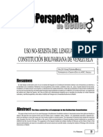 Uso No-Sexista Del Lenguaje en La Constitución Bolivariana