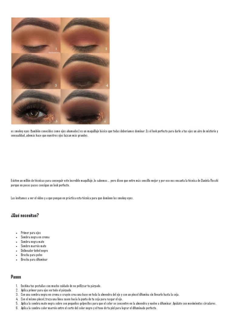 Cómo Hacer Smokey Eyes en 10 Pasos | PDF, image size:768x1024