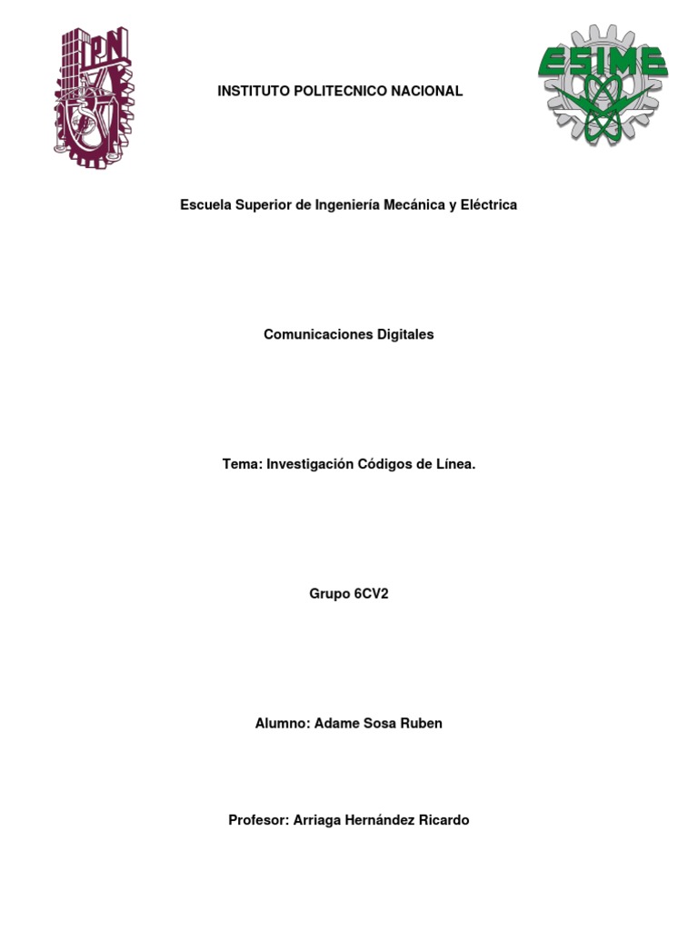 Códigos de Línea en Comunicaciones Digitales | PDF | Ciencias de la ...
