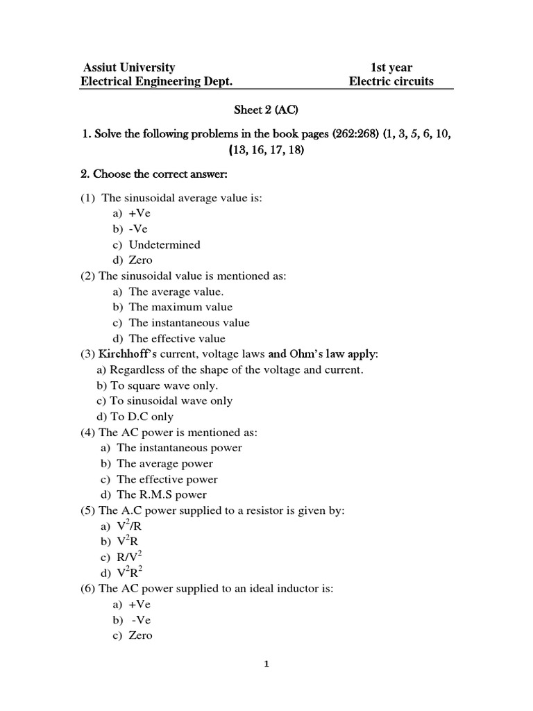 Sheet 02 - AC | PDF | Science & Mathematics