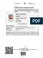 Certificado de acreditación de vigilante Steven Pinto