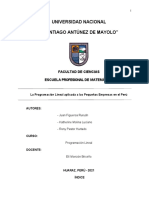 La programación lineal aplicada a optimizar pequeñas empresas en Perú