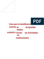 Guía para la identificación de las acciones en materia de igualdad sustantiva a través de las Actividades Institucionales