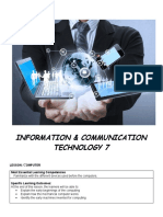Information & Communication Technology 7: Lesson: Omputer Most Essential Learning Competencies