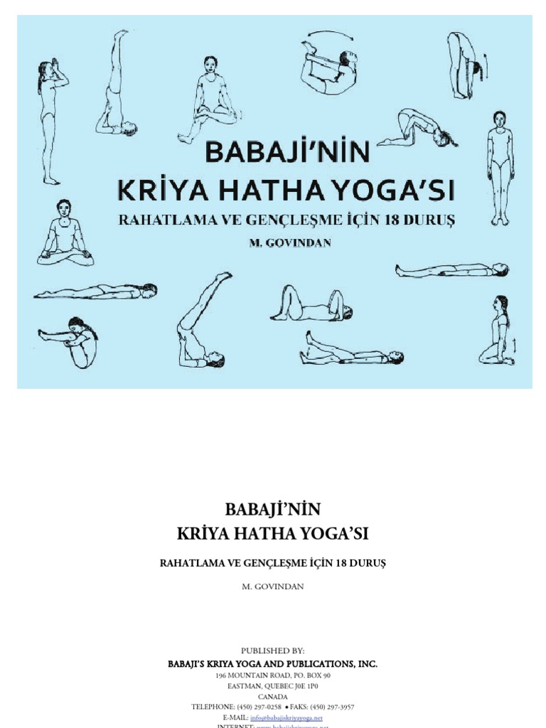 Kriya Hatha Yoga Of Babaji 18 Postures Turkish Pdf