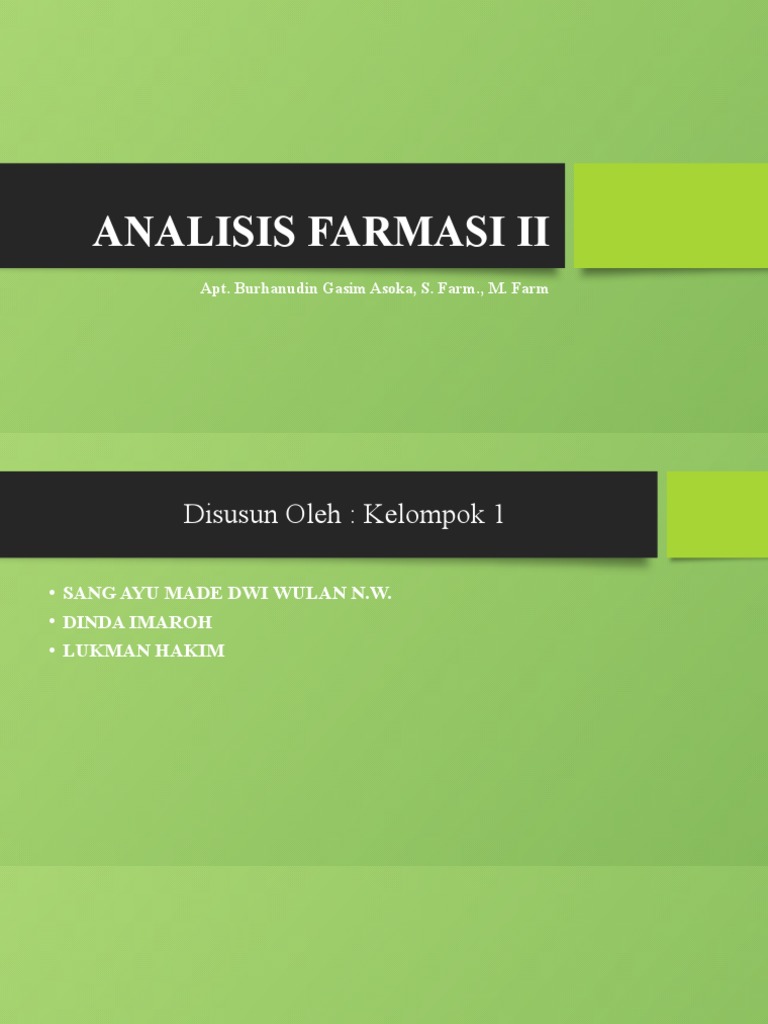 Analisis Bahan Obat dan Mutu Farmasi | PDF | Kesehatan Holistik