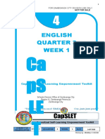 English Quarter 3 Week 1: Ca PS LE T